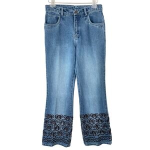 Spiegel Life Vintage NWT Womens High Rise Beaded Straight Leg Jeans Blue Size 10